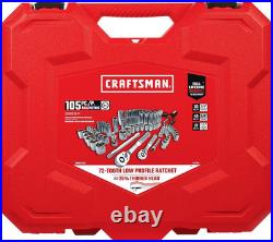Mechanics Tool Set 105 Pcs, Standard (SAE) and Metric with Case, 1/4 and 3/8 In
