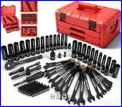 Mechanics Tool Set 132-Piece SAE Metric Drive Socket Ratcheting Wrenches