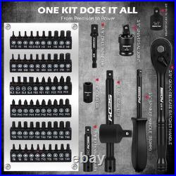 Mechanics Tool Set 132-Piece SAE Metric Drive Socket Ratcheting Wrenches