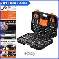 Mechanics Tool Set 145 Piece SAE Metric Socket Set 1/4 3/8 Drive Deep Standard