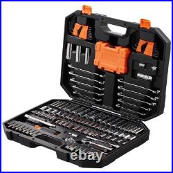 Mechanics Tool Set 145 Piece SAE Metric Socket Set 1/4 3/8 Drive Deep Standard Mechanics Tool Set 145 Piece SAE Metric Socket Set 1/4 3/8 Drive Deep Standard