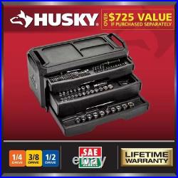 Mechanics Tool Set Kit Socket 280 Piece Case Tools Sae Metric Drive Box Ratchet