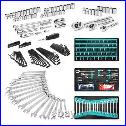 Mechanics Tool Set Sockets Set SAE/Metric Ratchet Wrench Set 90-Tooth 149-Pieces