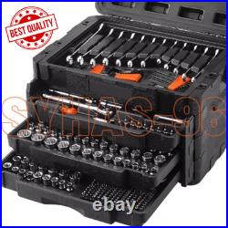 Mechanics Tool and Socket Set 1/4 3/8 1/2 Drive Deep 450 Pcs SAE and Metric