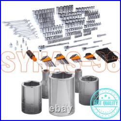 Mechanics Tool and Socket Set 1/4 3/8 1/2 Drive Deep 450 Pcs SAE and Metric