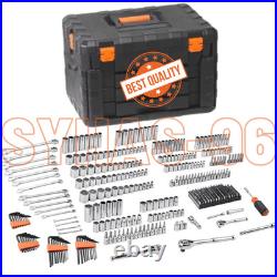 Mechanics Tool and Socket Set 1/4 3/8 1/2 Drive Deep 450 Pcs SAE and Metric