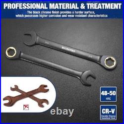 Metric 6-18mm SAE 1/4-3/4 22-Piece Ratcheting Wrench Set Mechanics Tool Kit