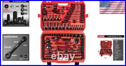 Metric & Standard Socket Set with Quick Release Ratchet