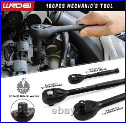 Metric & Standard Socket Set with Quick Release Ratchet
