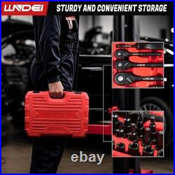 Metric & Standard Socket Set with Quick Release Ratchet