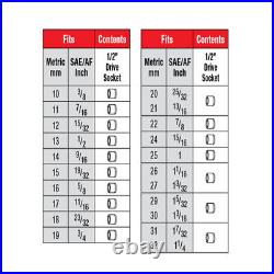 Metrinch 1/2 Drive Standard Socket Set 17pc Metric & SAE