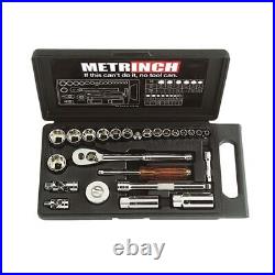 Metrinch 1/4 & 3/8 Drive 25pc Socket Set = 53pc Conventional Set SAE Metric