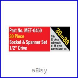 Metrinch 30pc 1/2 dr Standard Socket & Spanner Set equals 88pc Conventional Set