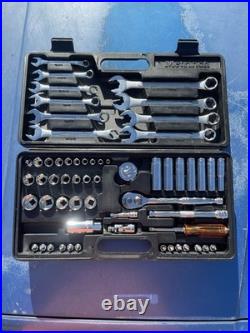 Metrinch 62pc Combination Ratchet Socket & Wrench Tools Set with Case