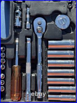 Metrinch 62pc Combination Ratchet Socket & Wrench Tools Set with Case