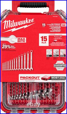 Milwaukee 15pc SAE Wrench Set with PACKOUT Organizer Model 48-22-9484