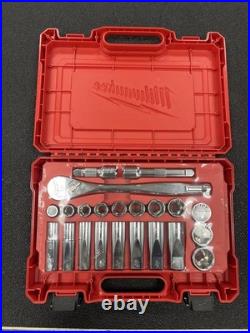 Milwaukee 1/2 Drive SAE Ratchet and Socket Mechanics Set 22 Piece 48-22-9410