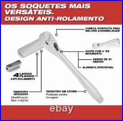 Milwaukee 1/4 in Ratchet & Socket Set SAE Metric with Case 48-22-9004