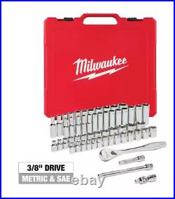 Milwaukee 3/8 Drive 56PC Ratchet & Socket Set SAE & Metric