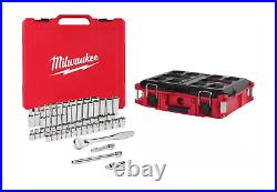 Milwaukee 3/8 in. SAE/Metric Ratchet & Socket Mechanics 56 pc & Packout Tool Box