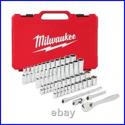 Milwaukee 48-22-9004 1/4-Inch Drive SAE and Metric Ratchet and Socket Set 50pc Milwaukee 48-22-9004 1/4-Inch Drive SAE and Metric Ratchet and Socket Set 50pc