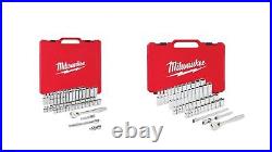 Milwaukee 48-22-9004 50 Pc 1/4 & 48-22-9008 3/8 56 Pc SAE/Metric Socket Sets