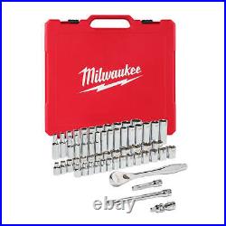 Milwaukee 48-22-9008 3/8-Inch Drive SAE and Metric Ratchet and Socket Set 56pc