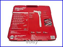 Milwaukee 48-22-9008 56-Pc. 3/8 in. Dr SAE/Metric Chrome Ratchet and Socket Set