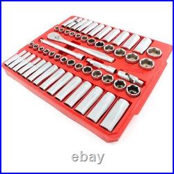 Milwaukee 48-22-9008 56-piece 3/8 Drive Sae/metric Mechanics Tool Set Dsp007299