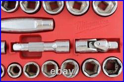 Milwaukee 48-22-9008 56-piece 3/8 Drive Sae/metric Mechanics Tool Set Dsp007299