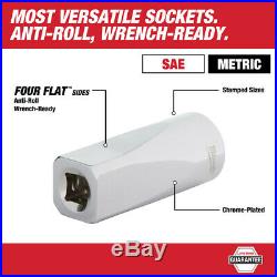 Milwaukee 48-22-9008 56pc 3/8 Metric & SAE Four Flat Socket Set with Ratchet