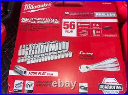 Milwaukee 48-22-9008 56pc 3/8 Metric & SAE Ratchet & Socket Combination Set