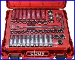 Milwaukee 48-22-9010 47-Piece 1/2 in. Drive Metric + SAE Ratchet and Socket Set