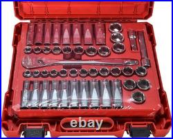 Milwaukee 48-22-9010 47-Piece 1/2 in. Drive Metric and SAE Ratchet Socket Set