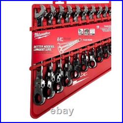 Milwaukee 48-22-9413 Flex Head Ratcheting SAE Combination Wrench Set 15 PC