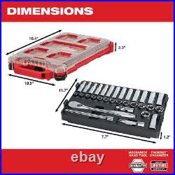 Milwaukee 48-22-9482 3/8 Ratchet Metric Socket Set with PACKOUT Case 32pc