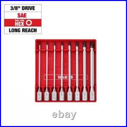 Milwaukee 48-22-9549 8pc 3/8 Drive Long Ball End Hex Bit Socket Set SAE