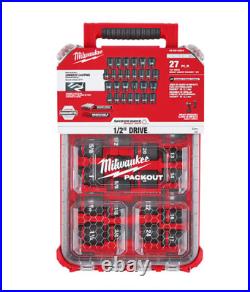 Milwaukee Shockwave 1/2" Drive Impact Socket Set - 27 Piece SAE & Metric - 49-66-6819