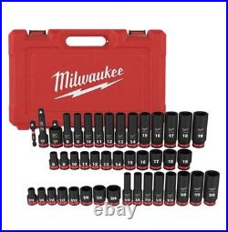 Milwaukee 49-66-7009 SHOCKWAVE 3/8 Impact Duty SAE/Metric Socket Set 43 PC