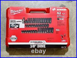 Milwaukee 49-66-7009 SHOCKWAVE 3/8 Impact Duty SAE/Metric Socket Set 43 PC