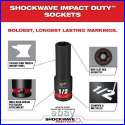 Milwaukee 49-66-7009 SHOCKWAVE 3/8 Impact Duty SAE/Metric Socket Set 43 PC