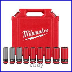 Milwaukee 49-66-7832 SHOCKWAVE 1/2 SAE/Metric Lug Nut Wheel Socket Set 9 PC