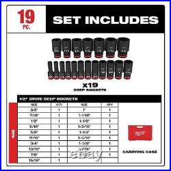 Milwaukee Impact Socket Set 1/2 in Drive 6 Point with 3/8 in SAE/Metric (62-Piece)