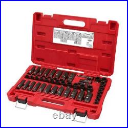 Milwaukee Impact Socket Set 3/8 in Drive SAE and Metric 6 Point Non-Slip Hex