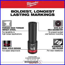 Milwaukee SHOCKWAVE 3/8 in. Drive SAE and Metric 6 Point Impact Socket Set 43-P