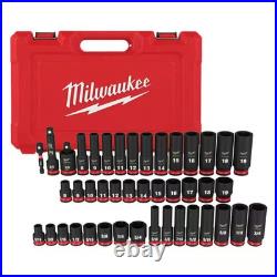 Milwaukee SHOCKWAVE 3/8 in. Drive SAE and Metric 6 Point Impact Socket Set 43-P