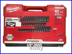 Milwaukee SHOCKWAVE 3/8 in. Drive SAE and Metric 6 Point Impact Socket Set 43-P