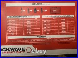 Milwaukee SHOCKWAVE Impact Duty 3/8in Drive Metric & SAE 43pc Socket Set