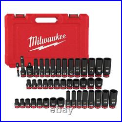 Milwaukee Tool 43PC SHOCKWAVE Impact Duty 3/8 Drive SAE & Metric Deep 6 Point