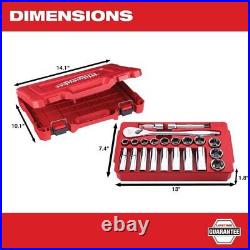 Milwaukee Tool 48-22-9410 1/2 Drive Socket Set Sae 22 Pieces 1/2 In To 1 1/8